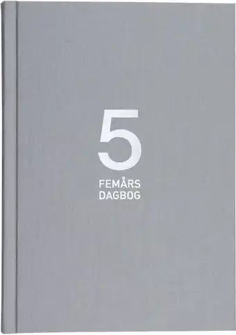 Bog & idé Dagbog 5 år a5 tekstilpræg grå mayland tilbud