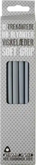 Bog & idé Blyant graphit stylus soft grip grå 12 stk tilbud
