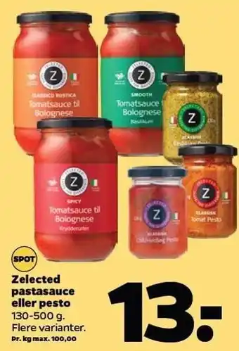 Netto Zelected pastasauce eller pesto tilbud