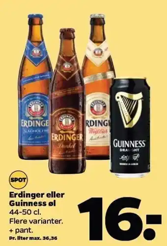 Netto Erdinger eller guiness øl tilbud
