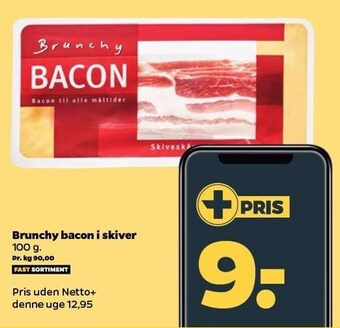 Netto Brunchy bacon i skiver tilbud