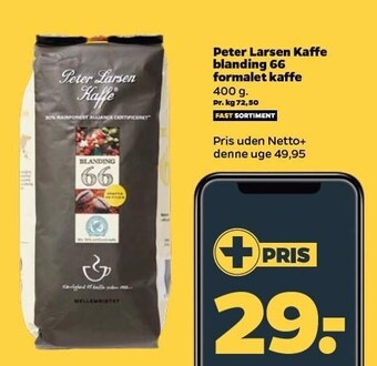 Netto Peter larsen kaffe blanding 66 formalet kaffe tilbud