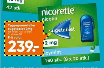 Bilka Tyggegummi eller sugetablet 2mg tilbud
