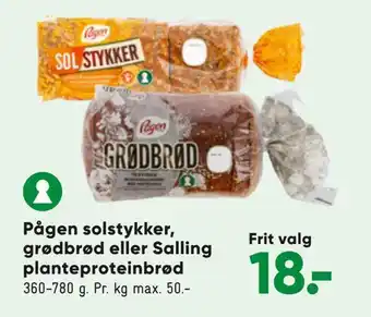 Pågen solstykker, grødbrød eller salling plante proteinbrød
