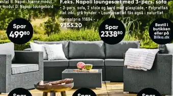 Bilka Napoli loungesæt med 3-pers. sofa tilbud