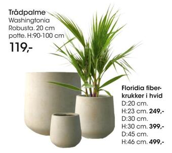 Bilka Floridia fiber krukker i hvid tilbud