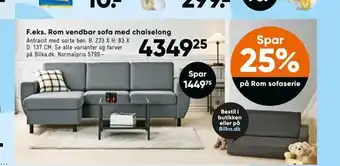 Bilka Rom vendbar sofa med chaiselong tilbud