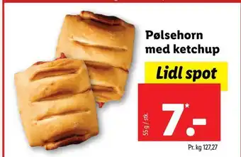 Lidl Pølsehorn med ketchup tilbud