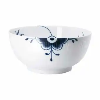 Royal copenhagen blå mega riflet skål - ø 24 cm - porcelæn - koboltblå/hvid