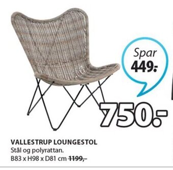 JYSK Vallestrup Loungestol tilbud