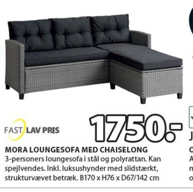 Mora Loungesofa Med Chaiselong tilbud hos JYSK