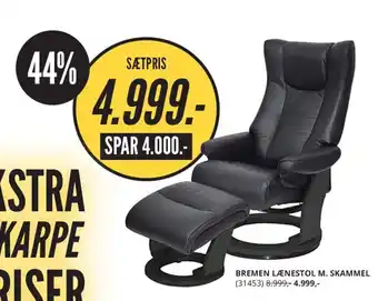My Home Bremen Lænestol M. Skammel tilbud