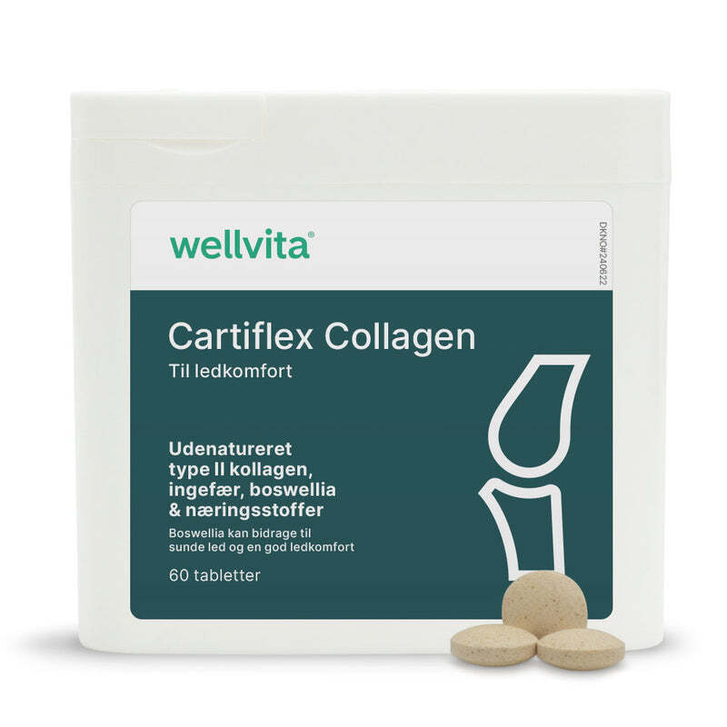 Wellvita cartiflex collagen 60 tabletter velbehag i leddene tilbud hos Wellvita