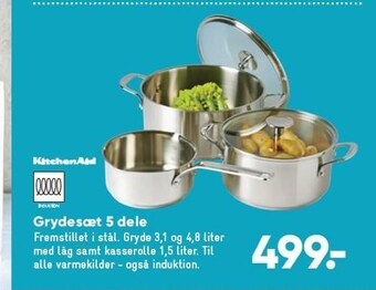 Bilka Kitchenaid grydesæt 5 dele tilbud