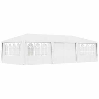Festtelt med sidevægge 4x9 m 90 g/m² hvid