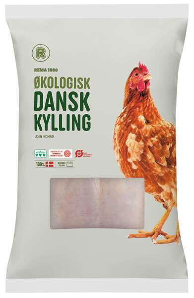 Rema 1000 Dansk øko kylling, 1100 g tilbud