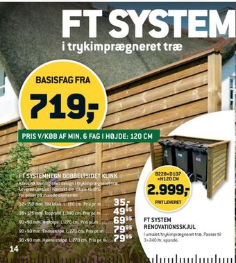 Ft systemhegn klinkbeklædning