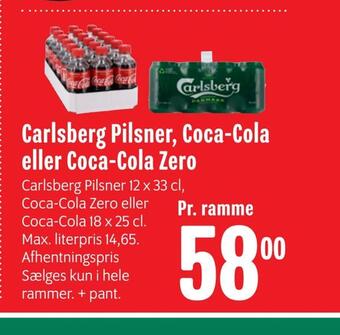 Min Købmand Carlsberg pilsner, coca-cola eller coca-cola zero tilbud