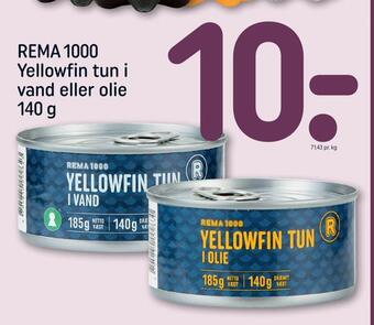 REMA 1000 Rema 1000 yellowfin tun i vand eller olie tilbud
