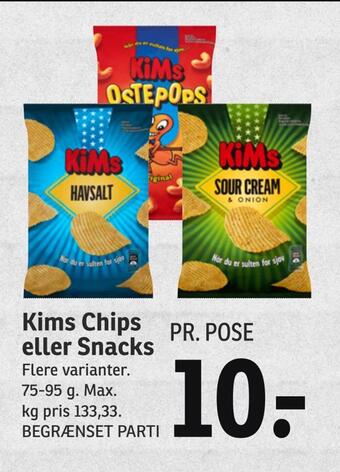 SPAR Kims chips eller snacks tilbud