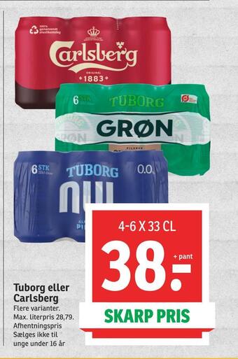 SPAR Tuborg eller carlsberg tilbud