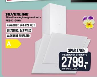 Silverline væghængt emhætte pe343-60hv