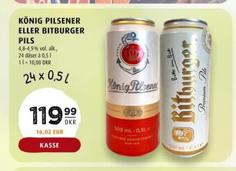 Scandinavian Park König pilsener eller bitburger pils tilbud