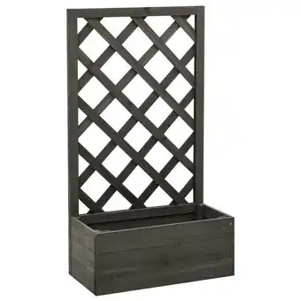 Plantekasse med espalier 50x25x90 cm massivt fyrretræ grå