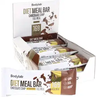 Motatos 12-pak bodylab diet meal bar chocolate chip sugar free 55g tilbud