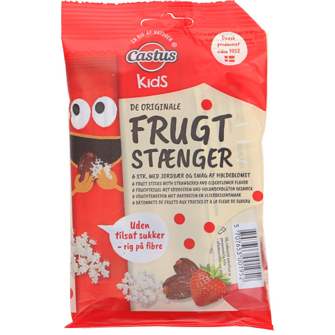 Motatos 2 x castus frugtstænger jordbær/hyldeblomst tilbud