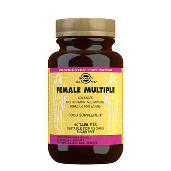 Solgar, female multiple multivitamin til kvinder, 60 tab