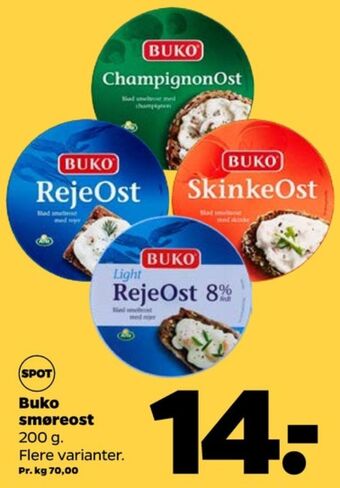 Netto Buko smelte smøreost champignonost tilbud