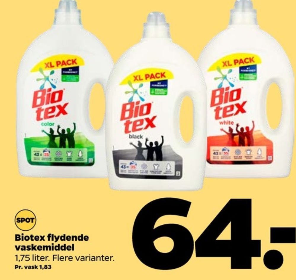 Biotex vaskemiddelflydende tilbud hos Netto