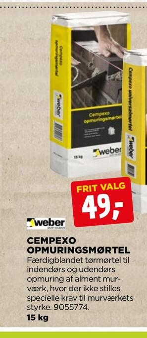 jem & fix Cempexo opmuringsmørtel tilbud