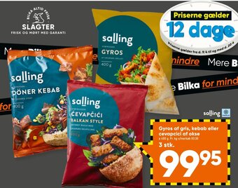 Bilka Gyros af Gris, Kebab eller Cevapcici af Okse tilbud