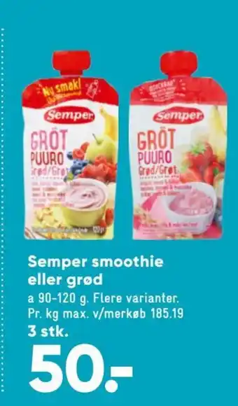 Bilka Semper Smoothie eller Grød tilbud