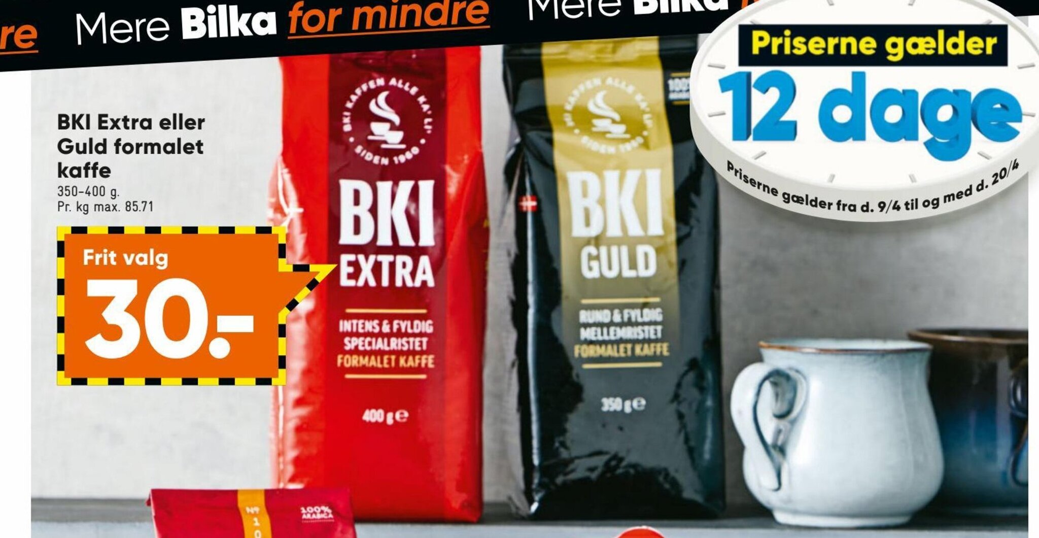 BKI Extra eller Guld Formalet Kaffe tilbud hos Bilka