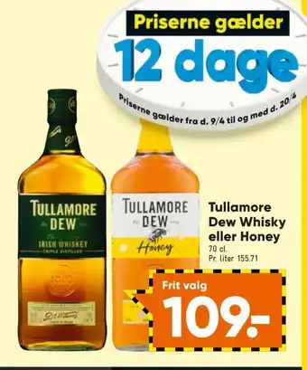 Bilka Tullamore Dew Whisky eller Honey tilbud