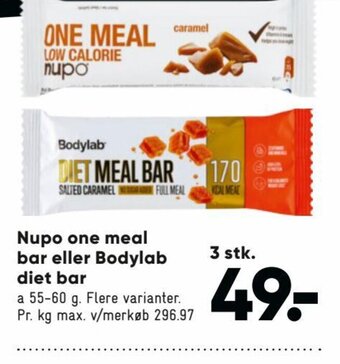 Bilka Nupo One Meal Bar eller Bodylab Diet Bar tilbud