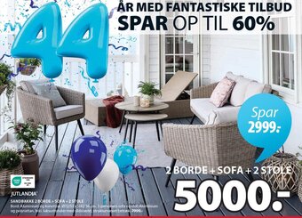 JYSK Sandbakke 2 Borde + Sofa + 2 Stole tilbud