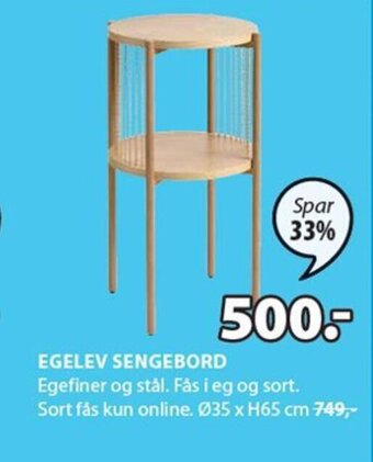 JYSK Egelev Sengebord tilbud