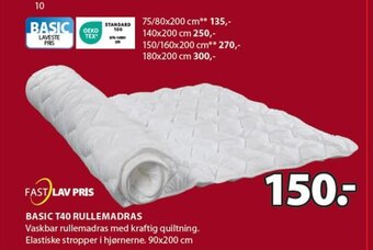 JYSK Basic T40 Rullemadras tilbud