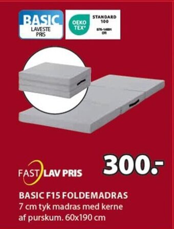 JYSK Basic F15 Foldemadras tilbud