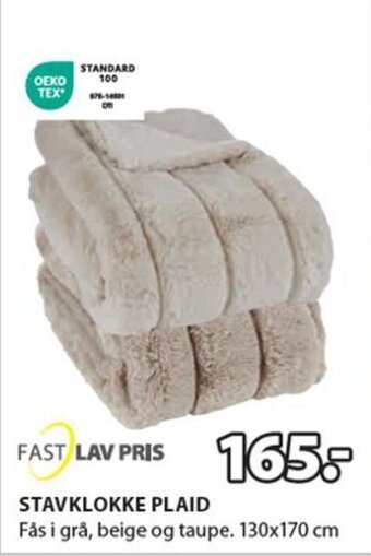 JYSK Stavklokke Plaid tilbud