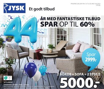 JYSK Sandbakke 2 Borde + Sofa + 2 Stole tilbud