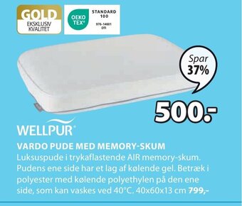 JYSK Vardo Pude Med Memory-Skum tilbud