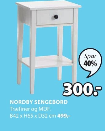 JYSK Nordby Sengebord tilbud