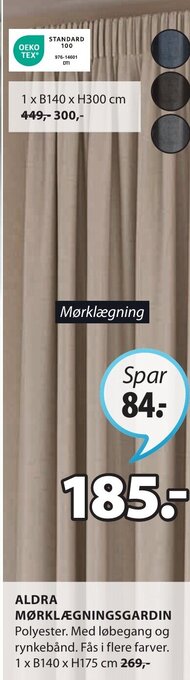 JYSK Aldra Mørklægningsgardin tilbud
