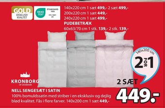 JYSK Nell Sengesæt i Satin tilbud