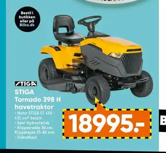 Bilka Stiga Tornado 398H Havetraktor tilbud